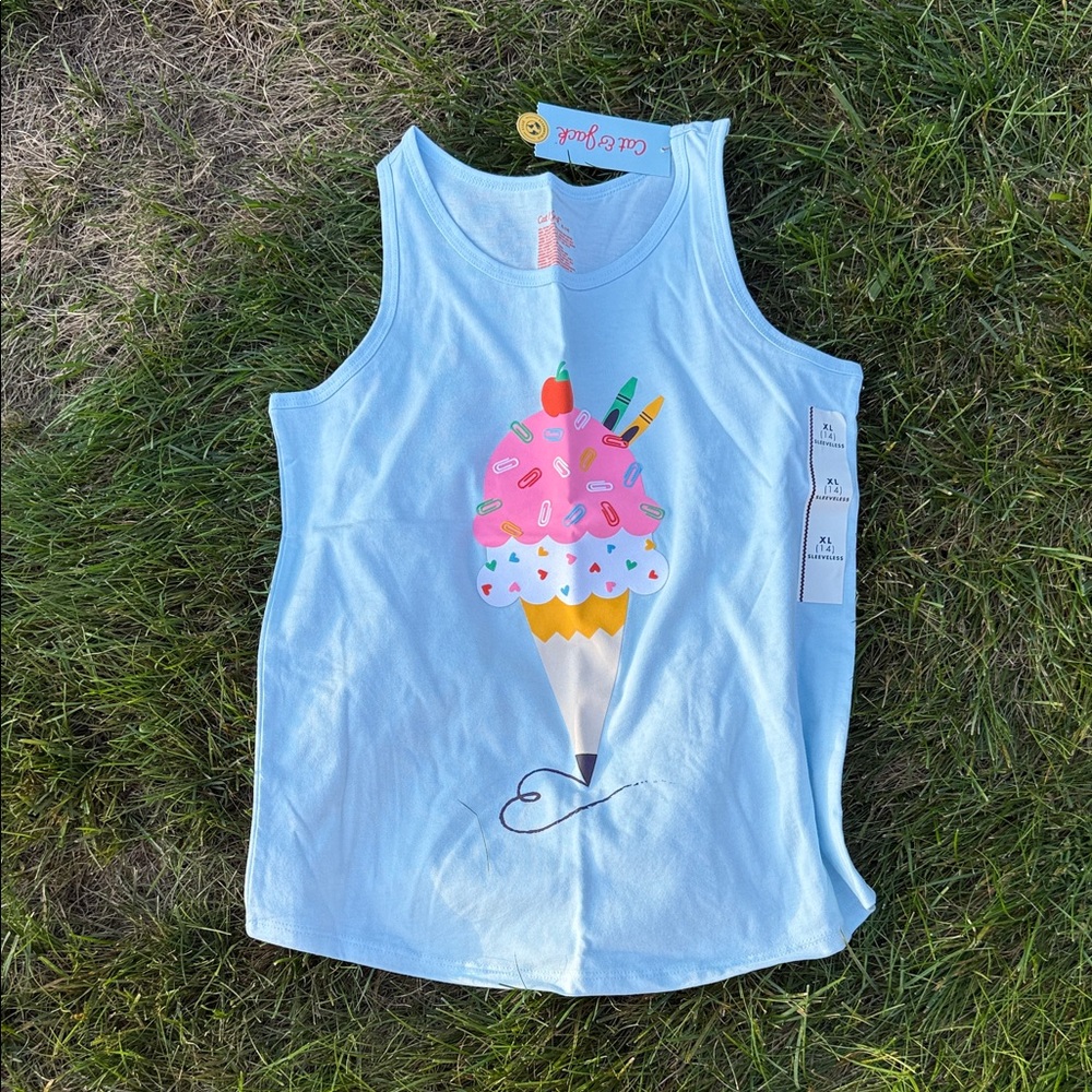 Cat & Jack Ice Cream Tank Top - Light Blue and Pink